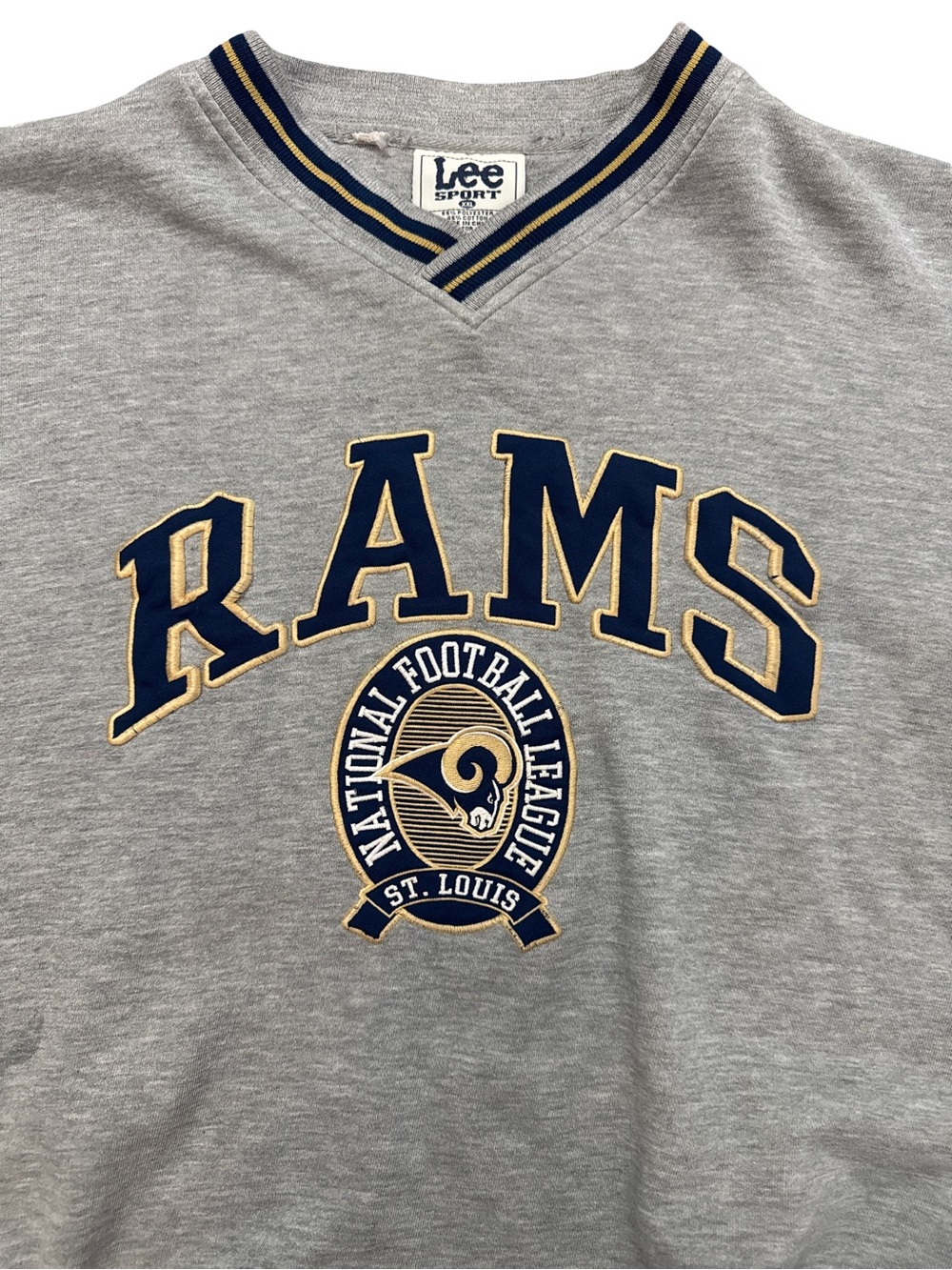 Vintage St.‎ Louis Rams Lee Sport Gray Men’s Sweatshirt Size XXL NFL LA Rams Y2K